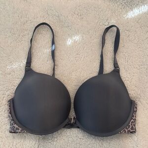Victoria's Secret Gray and Leopard Print Bra
